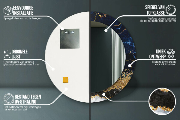 Dekorativno ogledalo Modri ​​marmor