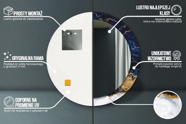 Dekorativno ogledalo Modri ​​marmor