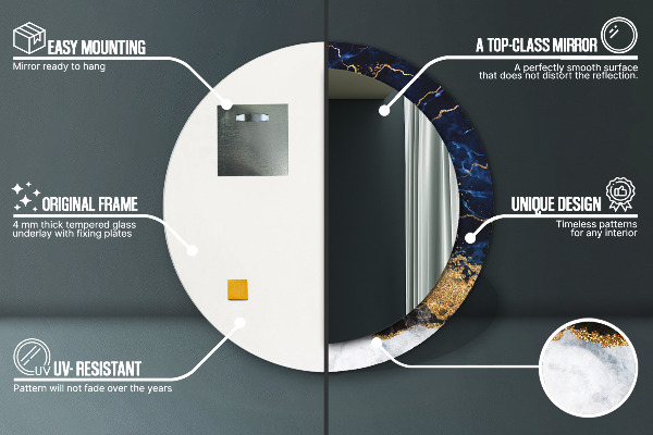 Dekorativno ogledalo Modri ​​marmor