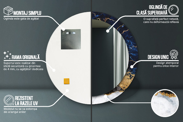 Dekorativno ogledalo Modri ​​marmor