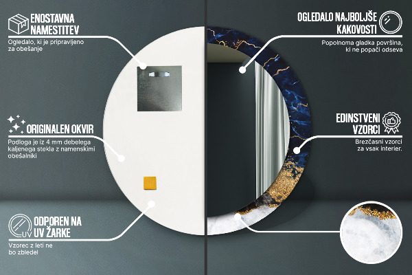 Dekorativno ogledalo Modri ​​marmor