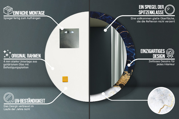 Dekorativno ogledalo Modri ​​marmor