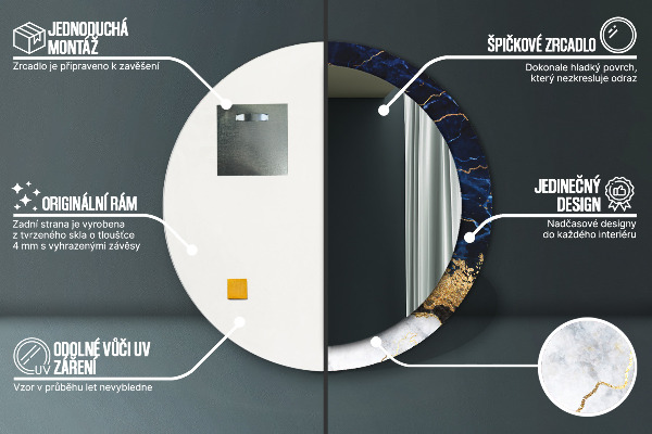 Dekorativno ogledalo Modri ​​marmor