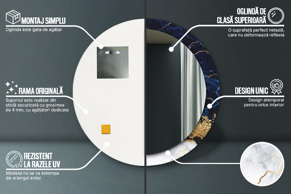 Dekorativno ogledalo Modri ​​marmor