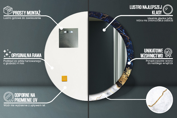 Dekorativno ogledalo Modri ​​marmor