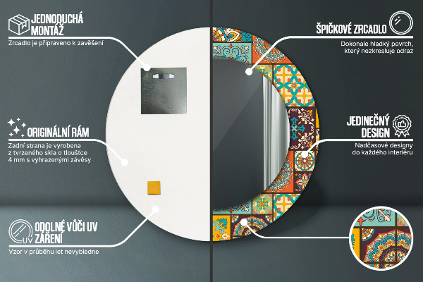 Ogledalo s potiskanim okvirjem Arabski vzorec