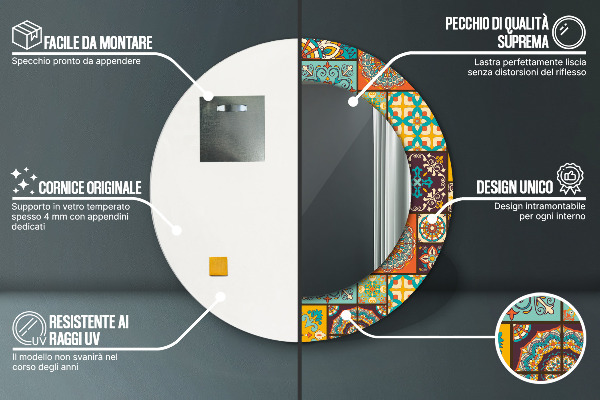 Ogledalo s potiskanim okvirjem Arabski vzorec