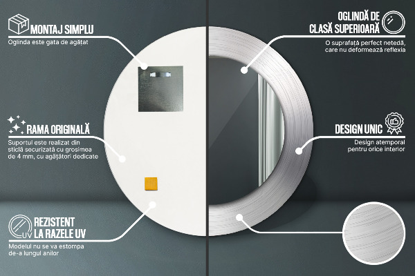 Dekorativno ogledalo Sijoč jeklo