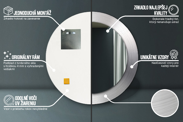 Dekorativno ogledalo Sijoč jeklo