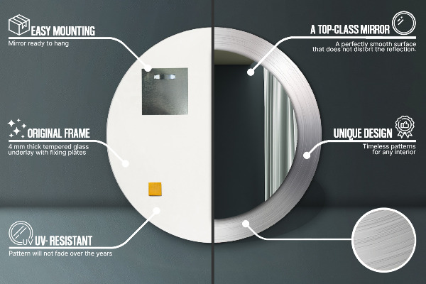 Dekorativno ogledalo Sijoč jeklo