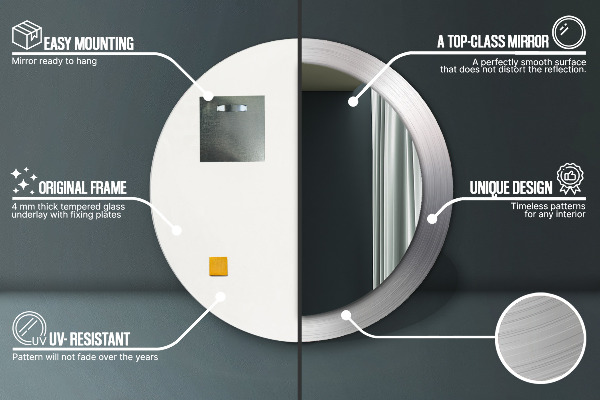 Dekorativno ogledalo Sijoč jeklo