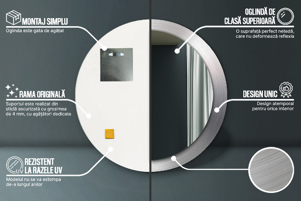 Dekorativno ogledalo Sijoč jeklo