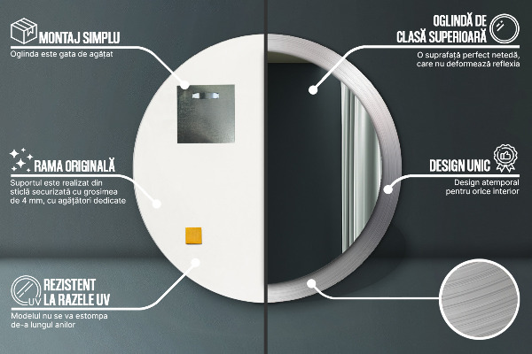 Dekorativno ogledalo Sijoč jeklo