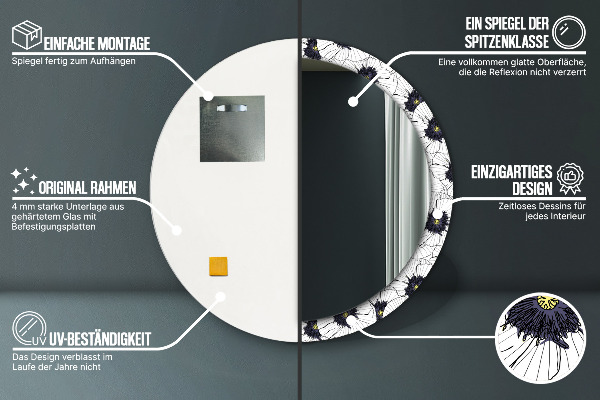Okrasno ogledalo Sestava linearnih cvetov