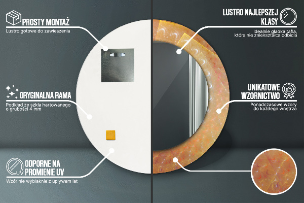 Okrasno ogledalo Spiralna abstrakcija