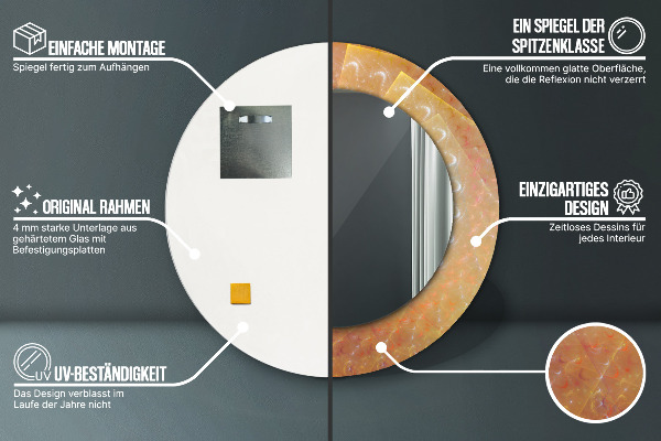 Okrasno ogledalo Spiralna abstrakcija