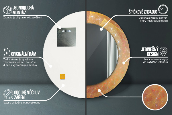 Okrasno ogledalo Spiralna abstrakcija