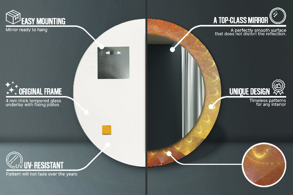 Okrasno ogledalo Spiralna abstrakcija