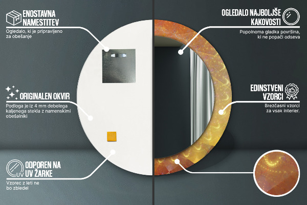 Okrasno ogledalo Spiralna abstrakcija