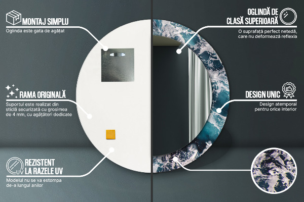 Ogledalo z okrasnim okvirjem Stormsko morje