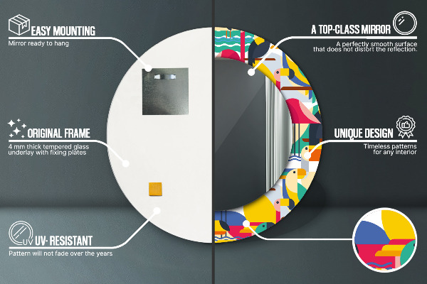 Tiskano ogledalo Geometrijske tropske ptice