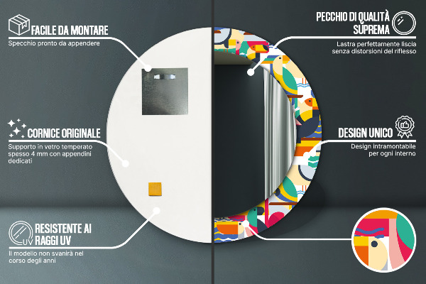 Tiskano ogledalo Geometrijske tropske ptice