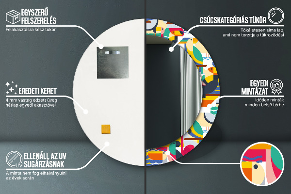 Tiskano ogledalo Geometrijske tropske ptice