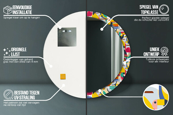 Tiskano ogledalo Geometrijske tropske ptice