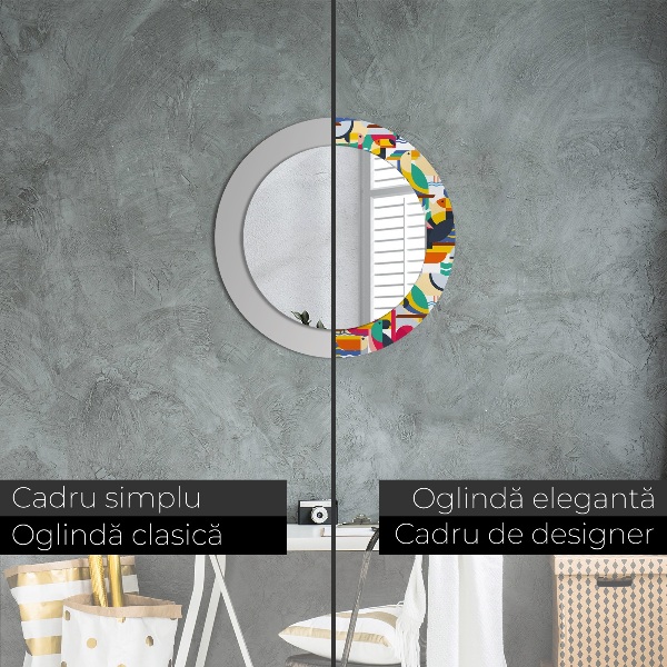 Tiskano ogledalo Geometrijske tropske ptice