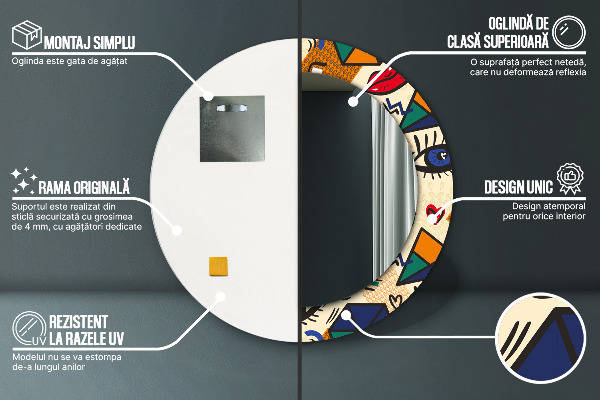 Okrasno ogledalo Pop Art Style