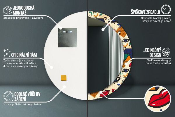 Okrasno ogledalo Pop Art Style