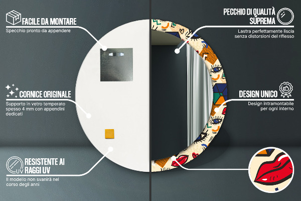 Okrasno ogledalo Pop Art Style