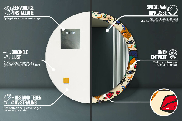 Okrasno ogledalo Pop Art Style