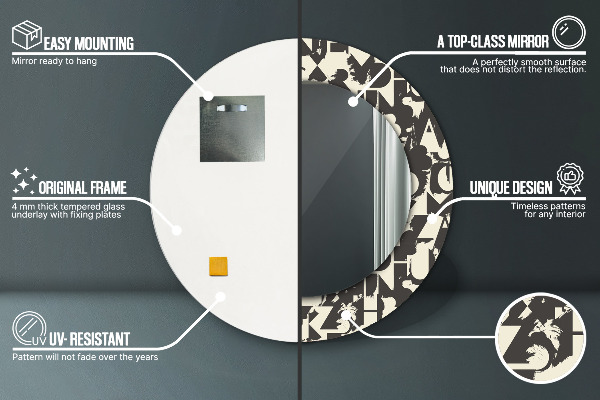 Okrasno ogledalo Abstraktna tipografija