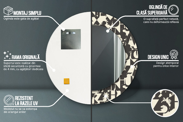 Okrasno ogledalo Abstraktna tipografija