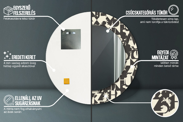 Okrasno ogledalo Abstraktna tipografija