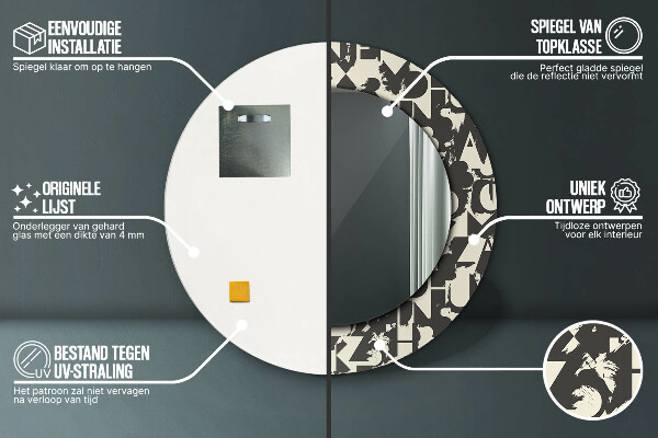 Okrasno ogledalo Abstraktna tipografija