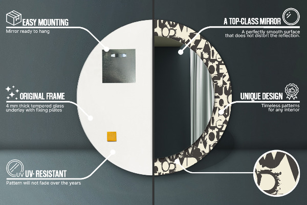 Okrasno ogledalo Abstraktna tipografija