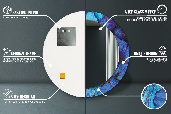 Dekorativno ogledalo Modri ​​in zeleni metulj