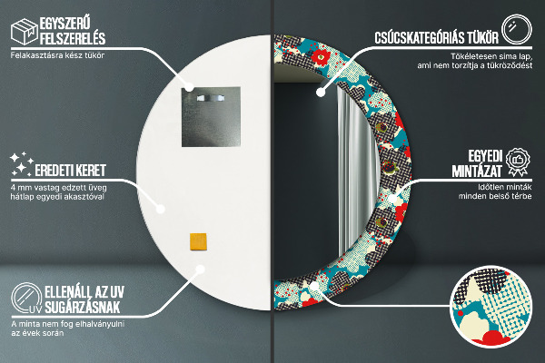 Dekorativno ogledalo Vzorec retro cvetov