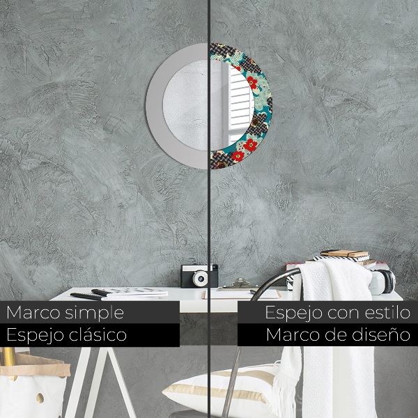 Dekorativno ogledalo Vzorec retro cvetov