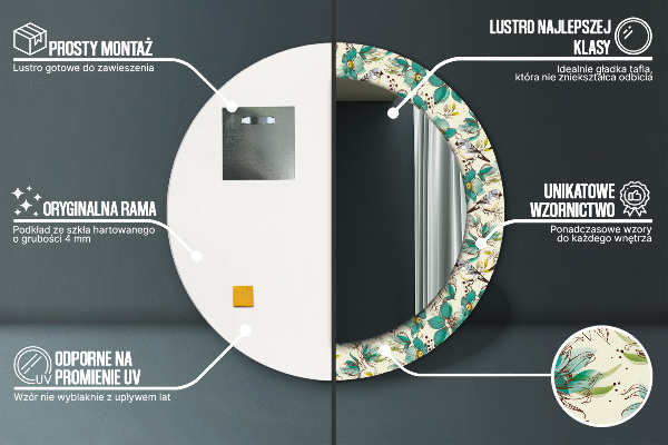 Dekorativno ogledalo Cvetje in ptice