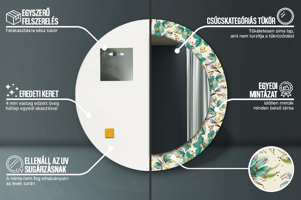 Dekorativno ogledalo Cvetje in ptice