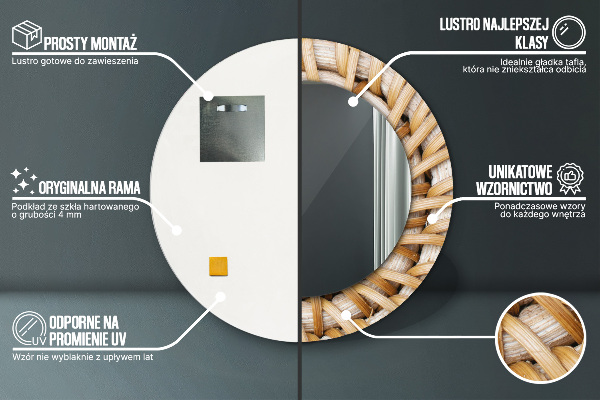 Okrasno ogledalo Naravna pletenica