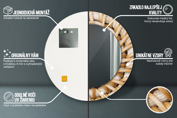 Okrasno ogledalo Naravna pletenica