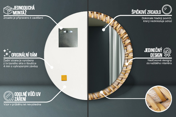 Okrasno ogledalo Naravna pletenica