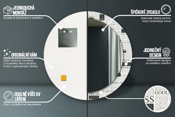 Ogledalo z okrasnim okvirjem Vzorec iz časopisov