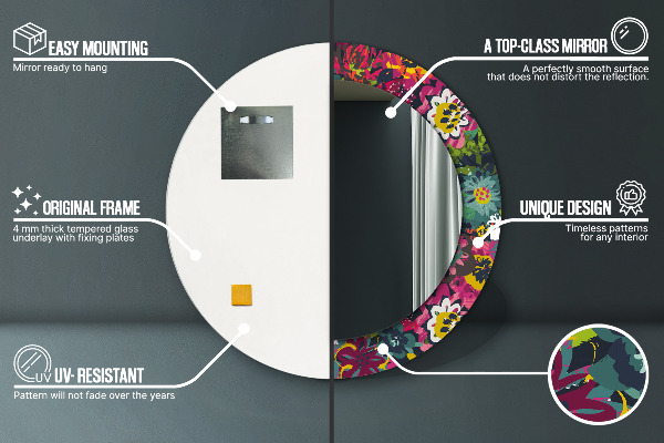 Tiskano ogledalo Ročno iztrjene cvetje