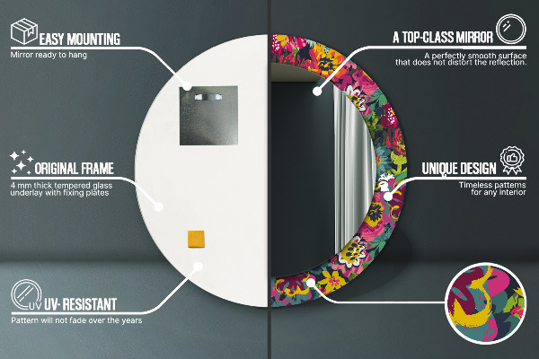 Tiskano ogledalo Ročno iztrjene cvetje