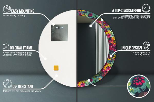 Tiskano ogledalo Ročno iztrjene cvetje